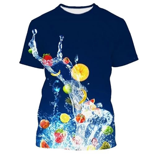 MERVOS Sommer Spaß Obst Muster 3D-Druck T-Shirt Männer Frauen Rundhalsausschnitt Kurze Ärmel Tops von MERVOS