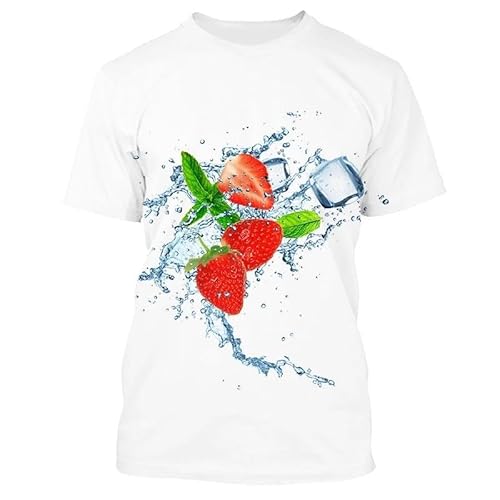 MERVOS Sommer Spaß Obst Muster 3D-Druck T-Shirt Männer Frauen Rundhalsausschnitt Kurze Ärmel Tops von MERVOS