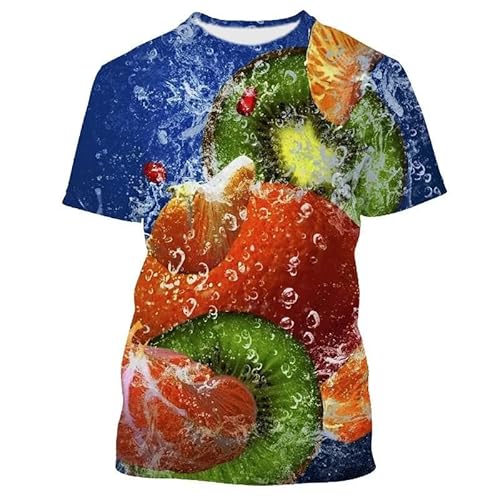 MERVOS Sommer Spaß Obst Muster 3D-Druck T-Shirt Männer Frauen Rundhalsausschnitt Kurze Ärmel Tops von MERVOS