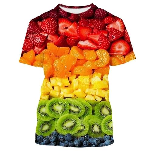 MERVOS Sommer Spaß Obst Muster 3D-Druck T-Shirt Männer Frauen Rundhalsausschnitt Kurze Ärmel Tops von MERVOS