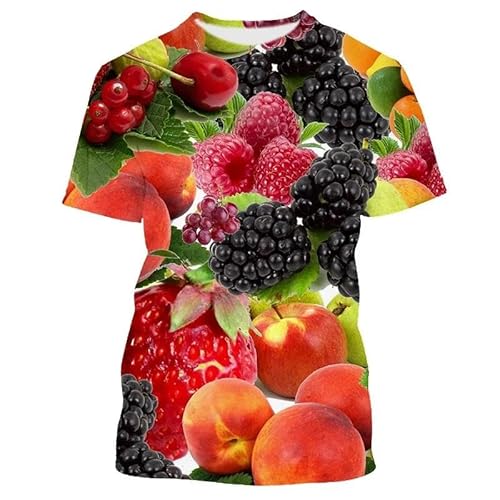 MERVOS Sommer Spaß Obst Muster 3D-Druck T-Shirt Männer Frauen Rundhalsausschnitt Kurze Ärmel Tops von MERVOS