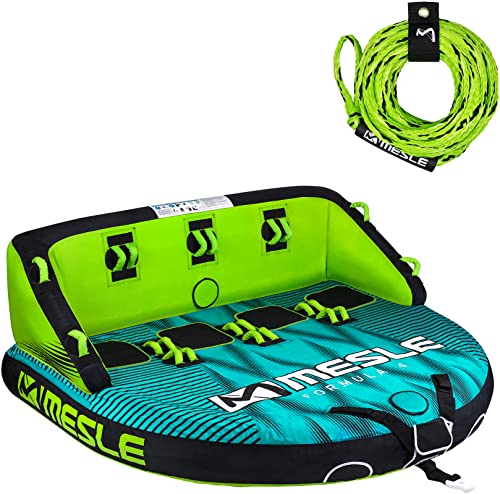 Mesle Funtube Formula, Set mit Leine, 2-4 Personen Tube Wassersport, Wasserreifen aufblasbar, Towable Tube für Kinder & Erwachsene, Schleppring für Boot & Jetski, Wasserring zum Ziehen von Mesle