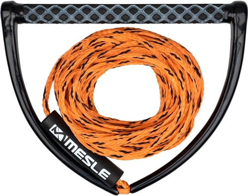 Mesle Wakeboard Leine ONE mit 15'' Griff, Länge 16,8 m - 18,3 m, Eva Soft Griff, schwimmend, Zug-Seil Wassersport Schleppleine Boot, mit Schwimmer, inkl. Rope Keeper von Mesle