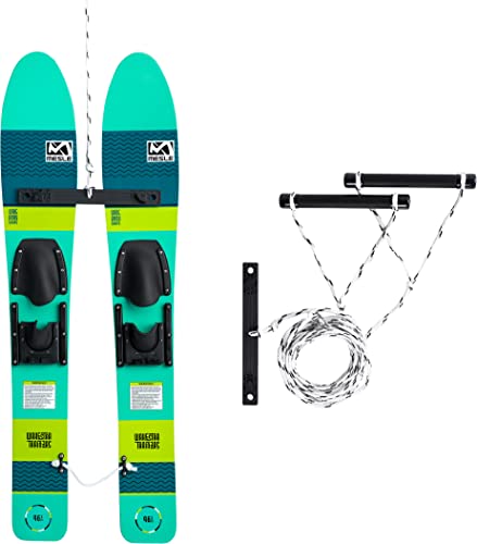 Mesle Wasser-Ski Wake Star 118 cm, Kinder Trainer-Ski bis 45 kg Körpergweicht, Set mit Leine und Trainer Bar von Mesle