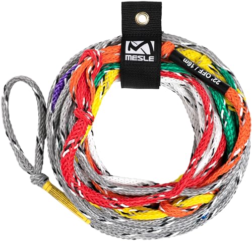 Mesle Wasserski Slalom Hauptleine Pro SL 70' 8-Loop, Länge 9,25 m - 21,3 m, 8 Sektionen, farbcodiert, für Profi Monoski Fahrer, mit Rope Keeper von Mesle