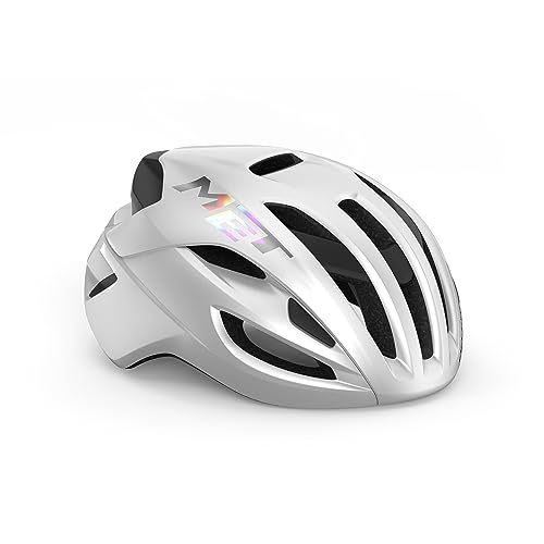 MET Unisex-Adult Rivale Renradhelm, White Holographic Glossy, M von MET