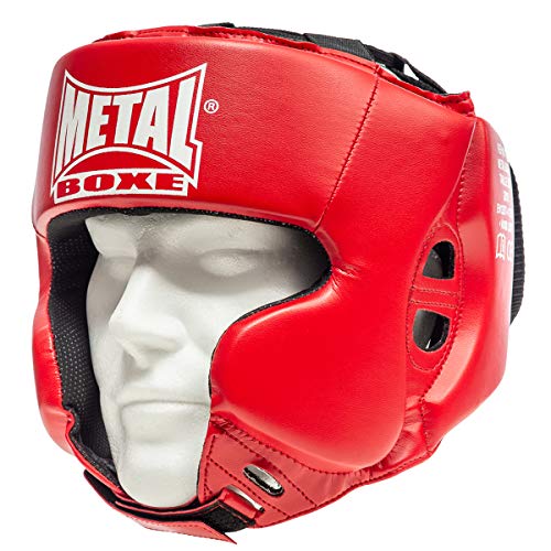 METAL BOXE MB117 Kopfschutz/Helm fürs Boxen/Kampfsport Erwachsene rot von METAL BOXE