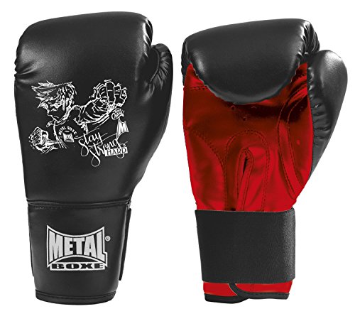 Metal Boxe PB100 Unisex-Kinder-Handschuhe, Schwarz, Größe 6 oz von METAL BOXE