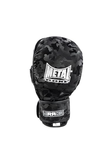 METAL BOXE Unisex – Erwachsene Gants Combat-Libre MMA Compétition Mirror M Handschuhe, Schwarz, Medium von METAL BOXE