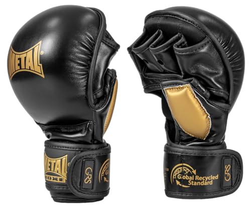 METAL BOXE Unisex – Erwachsene Gants Combat-Libre MMA Compétition Strike GRS S Handschuhe, Schwarz, Small von METAL BOXE