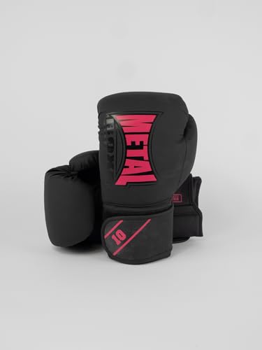 METAL BOXE Unisex – Erwachsene Gants de Boxe Entraînement Starter Noir/Rose 14 oz Boxhandschuhe, Schwarz/Rosa von METAL BOXE