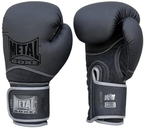 METAL BOXE Unisex – Erwachsene Gants de Boxe Entraînement Urban 14 oz Boxhandschuhe, Schwarz von METAL BOXE