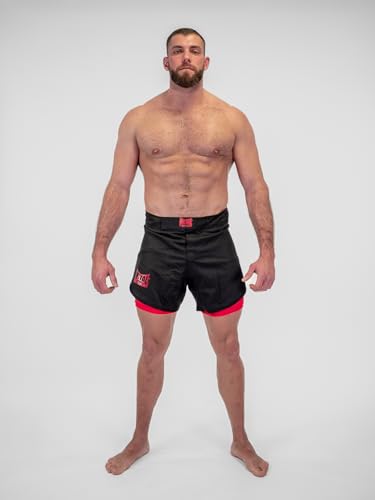 METAL BOXE Unisex – Erwachsene Short MMA Dual Noir/Rouge L, Schwarz/Rot, Large von METAL BOXE