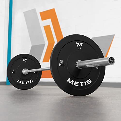 METIS Bumper Plates Olympia Hantelscheiben – Bumper Hantelscheiben für Langhantelstange Olympia | Wählen Sie zwischen 5kg – 25kg Hantelscheiben | Paar 50mm Hantelscheiben Olympia (5kg) von METIS