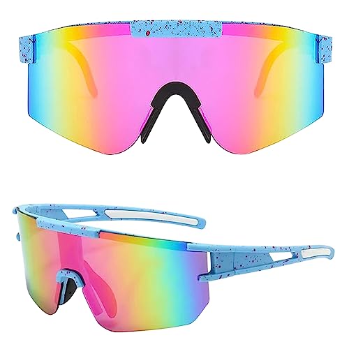 MEZHEN Fahrradbrille Winddicht Schutz Windschutz Radsportbrille Polarisierte Fahrradbrille Outdoor Sports Sonnenbrille Herren Damen für Sport Outdoor Radfahren Laufen von MEZHEN