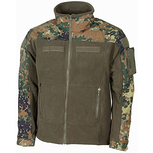 MFH Militärische Tarnungs-Feldjacke, 100% Polyester, Rip Stop Besatz, verstellbare Ärmel und Bund, YKK Reißverschlüsse (DE/NL/SE/PL, Alphanumerisch, XL, Regular, Regular, flecktarn) von MFH