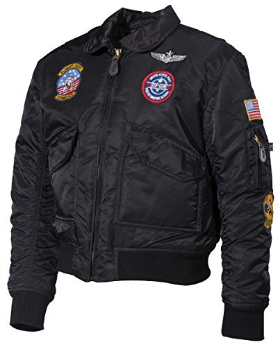 MFH US Kinder-Pilotenjacke, CWU, mit Fliegerabzeichen (schwarz, S) von MFH