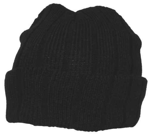 ROLLMÜTZE ARCTIC Mütze Wintermütze Haube Strickmütze Winter schwarz gerippt TOP von MFH