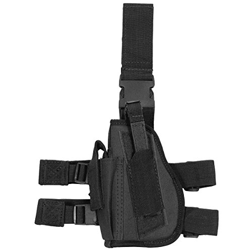 MFH Pistolen-Beinholster Gürtelbefestigung Tiefziehholster Links Pistolenholster Holster (Schwarz), 30726A, Einheitsgröße von Max Fuchs