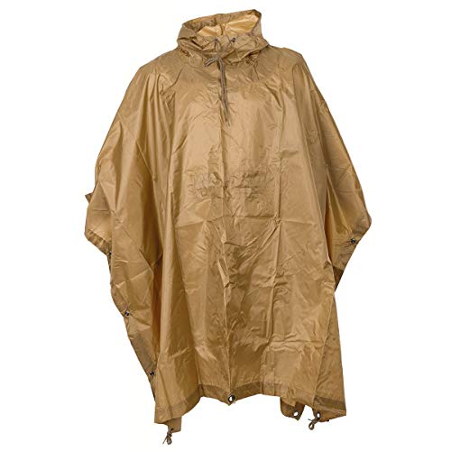 MFH US Poncho Ripstop (DE/NL/SE/PL, Alphanumerisch, Einheitsgröße, Regular, Regular, coyote tan) von MFH