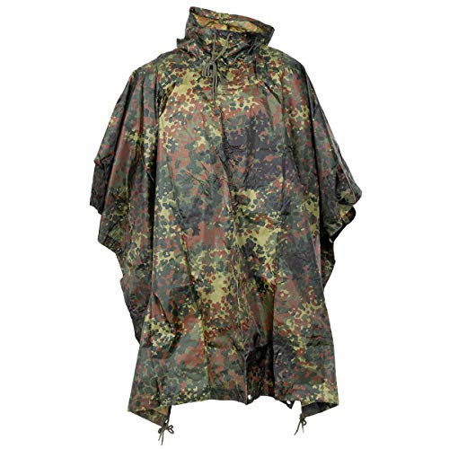 MFH US Poncho Ripstop (DE/NL/SE/PL, Alphanumerisch, Einheitsgröße, Regular, Regular, flecktarn) MFH US Poncho Ripstop (DE/NL/SE/PL, Alphanumerisch, Einheitsgröße, Regular, Regular, flecktarn) von MFH
