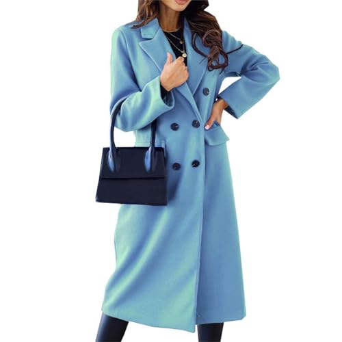 Blauer Mantel der Mormonenfrauen, Langer Blauer Wintermantel, Blauer Trenchcoat mit dem Motiv „Geheimes Leben der Mormonenfrauen“, für den Winter für Damen (Light Blue,2XL) von MFRVXQUL