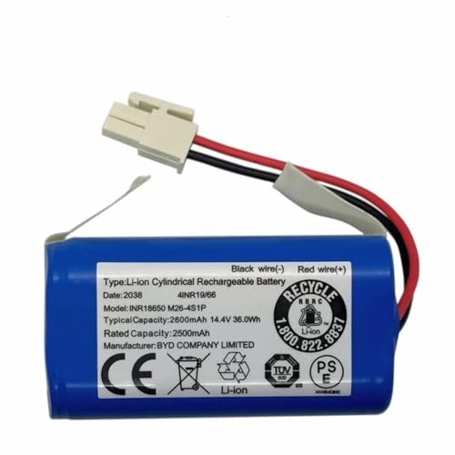 MGHRUE Lithium-Akkupack 14,4 V/14,8 V Ersatzakku Für Roboterstaubsauger 2600 Mah 2800 Mah 3200 Mah 3500 Mah Wiederaufladbarer Ersatzakku Für Kehrmaschinen,2600mAh von MGHRUE