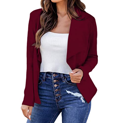 Blazer Damen Elegant Casual Slim Fit Jackett Festliche Oversized Stretch Elegante Anzug Freizeit Regular Anzugjacke Sportlich Schwarzes Party Langarm Anzugjacken von MGSFGlk