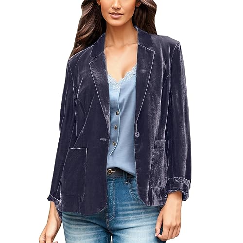 Blazer Damen Elegant Festliche Slim Fit Jackett Sportlich Elegante Stretch Regular Anzug Schwarzes Freizeit Anzugjacke Casual Oversized Langarm Party Anzugjacken von MGSFGlk