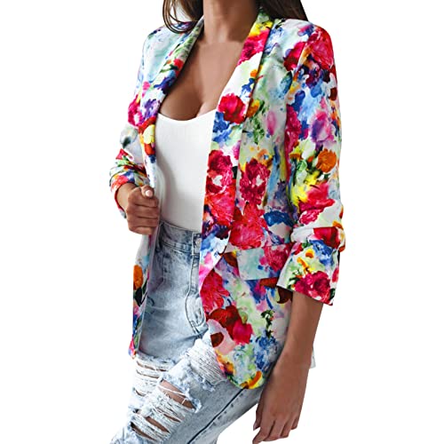 Blazer Damen Elegant Stretch Casual Anzug Freizeit Sportlich Jackett Festliche Slim Fit Anzugjacke Oversized Elegante Schwarzes Regular Langarm Party Anzugjacken von MGSFGlk