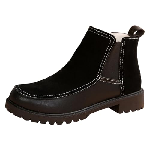 Damen Chelsea Boots Mode rutschfeste Reitstiefel Walkingstiefel Outdoor Elegant Winterstiefel Trekking Wasserdicht Bequeme Kurz Stiefeletten Lässig Gummistiefel von MGSFGlk