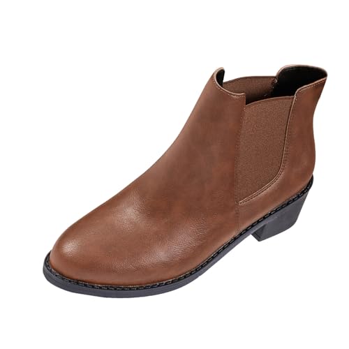 Damen Chelsea Boots Outdoor Elegant Reitstiefel Arbeitsstiefel Wasserdicht Bequeme Freizeitstiefel Kurz Stiefeletten Lässig Leichte Winterstiefel Walkingstiefel Mode Trekking von MGSFGlk