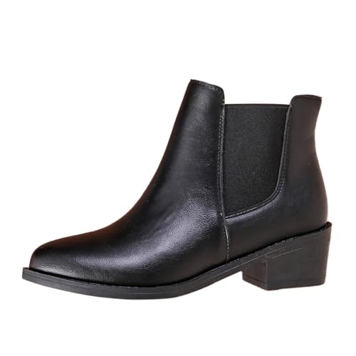 Damen Chelsea Boots Outdoor Elegant Reitstiefel Arbeitsstiefel Wasserdicht Bequeme Freizeitstiefel Kurz Stiefeletten Lässig Leichte Winterstiefel Walkingstiefel Mode Trekking von MGSFGlk