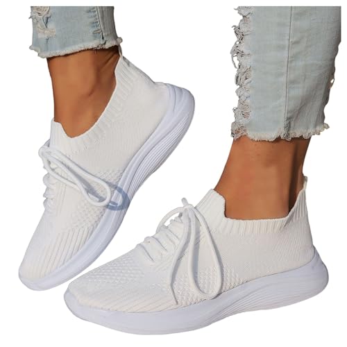 Damen Sneaker rutschfest Lässig Damen-Laufschuhe Arbeitsschuhe Mode Damenschuhe Trainingsschuhe Laufschuhe Leichte Bequem Turnschuhe Hallenschuhe Elegant Schnürung Joggingschuhe Tennisschuhe von MGSFGlk