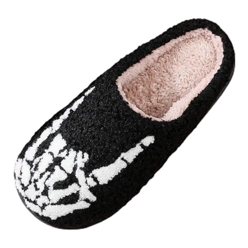 Halloween Damen-Hausschuhe Moden Flauschige Damen Klassische Hausschuhe Hauspantoffeln Winter Hochwertig Casual Bequem Frauen Slippers Weiche rutschfest Plüsch Lässig Pantoffeln Gäste von MGSFGlk