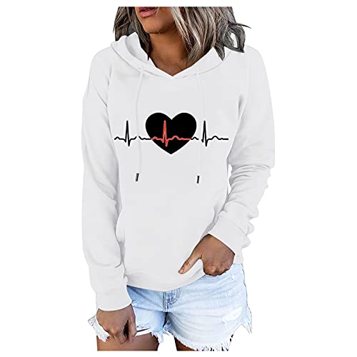 MGSFGlk Pullover Damen Outdoor Y2k Oberteile Freizeit Langarm Kapuzenjacke Sportlich Atmungsaktiv Hausanzug Schwarz Sweatjacke Sweatshirt Baggy Longshirt von MGSFGlk