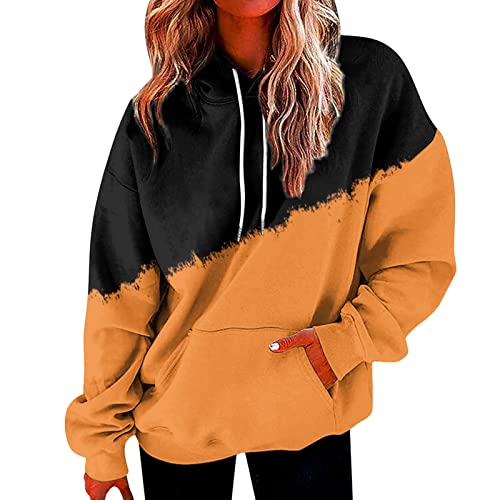 Pullover Damen elegant, Pullover Damen Atmungsaktiv Langarm Hausanzug Schwarz Outdoor Oberteile Sportlich Freizeit Sweatshirt Y2k Kapuzenjacke Sweatjacke Baggy Longshirt von MGSFGlk