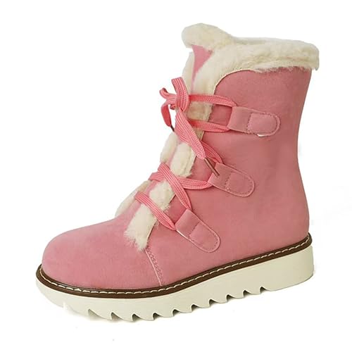 Schnürstiefel Damen Bequem rutschfeste Winterboots Winter Schuhe Leichte rutschfest Wasserfeste Stiefel Schneeschuhe Outdoors Mode Wanderschuhe Winterschuhe Lässig von MGSFGlk