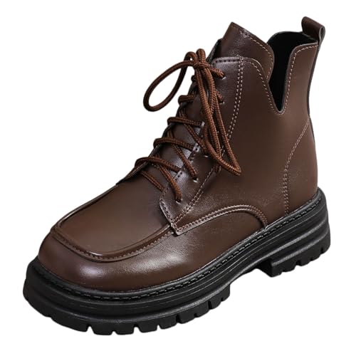 Schnürstiefel Damen Warm rutschfeste Wasserfeste Stiefel Winterschuhe Atmungsaktiv Winter Walkingschuhe Arbeitsschuhe Trekking Outdoors Schuhe Winterstiefel Damenschuhe Trainingsschuhe von MGSFGlk