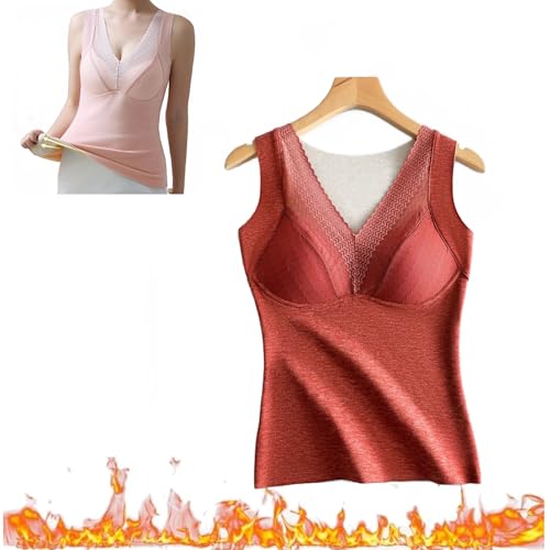 Carethier Fiberfits Hourglass Sculpting Self Heating Vest 2-in-1 Built-in Bra Thermal Underwear for WomenHigh Stretch Thermal with Built-in Bra (1PCS-B,XL) von MGYANG