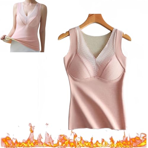 Carethier Fiberfits Hourglass Sculpting Self Heating Vest 2-in-1 Built-in Bra Thermal Underwear for WomenHigh Stretch Thermal with Built-in Bra (1PCS-D,L) von MGYANG