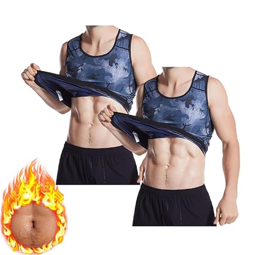 Saunas Tech Vest Sweat Saunas Vest for Men Infernowears Saunas Tech Men's Saunas Suit Sweat Shirt Gym Saunas Sweat Vest Workout Tank Top (XXL/3XL,2PCS-B) von MGYANG