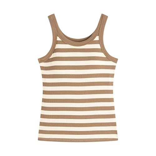 Zenithes Ribbede Tank Top Built in Bra Round Neck Built-in Bra Ribbed Tank Top Chicme Tank Top with Bra, Sexy Tank with Built in Bra (1PCS-B,M) von MGYANG