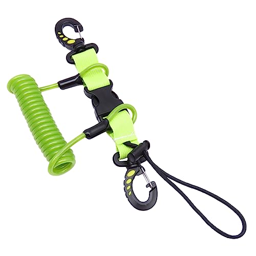 MHADBKH Scubas Tauchen Coiled Lanyard Quick Release Clip Heavy Duty Antilost Unterwasser Frühling Coiled Kamera Gurt Für Tauch Licht von MHADBKH