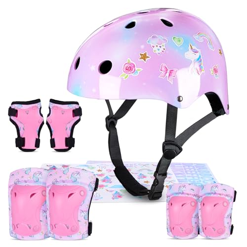 MHJY Fahrradhelm Kinder Helm Mädchen Skaterhelm 3-8 Jahre Knieschoner Protektoren Set Schoner Inliner Kinder Ellenbogenschützer Handgelenkschoner Für Jungen Skates Rollschuhe Skateboard Fahrrad MHJY Fahrradhelm Kinder Helm Mädchen Skaterhelm 3-8 Jahre Knieschoner Protektoren Set Schoner Inliner Kinder Ellenbogenschützer Handgelenkschoner Für Jungen Skates Rollschuhe Skateboard Fahrrad von MHJY