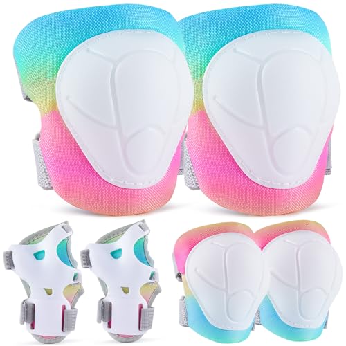 MHJY Knieschoner Kinder Schoner Inliner 6Pcs Protektoren Set Knie und Ellenbogenschützer Handgelenkschoner Jungen Mädchen Knieschützer Für Skates Rollschuhe Skateboard Fahrrad 3-8 Jahre MHJY Knieschoner Kinder Schoner Inliner 6Pcs Protektoren Set Knie und Ellenbogenschützer Handgelenkschoner Jungen Mädchen Knieschützer Für Skates Rollschuhe Skateboard Fahrrad 3-8 Jahre von MHJY