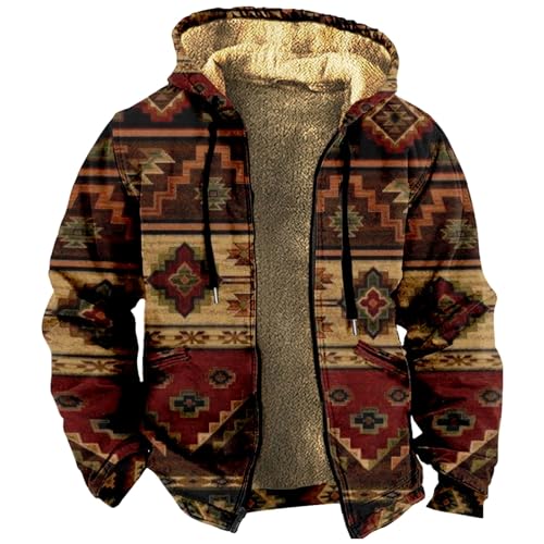 Fleece-Kapuzenpullover Mit Reißverschluss Für Herren - Winterwarme, Verdickte Langarmmanteljacken, Aztekische Stammesgrafiken, Große Größe S-6Xl, Lässige Winterpullover Für Herren,Sweatshirts Fleece-Kapuzenpullover Mit Reißverschluss Für Herren - Winterwarme, Verdickte Langarmmanteljacken, Aztekische Stammesgrafiken, Große Größe S-6Xl, Lässige Winterpullover Für Herren,Sweatshirts von MIATCENRT