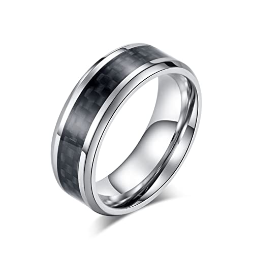 MIATCENRT Schmuckring Für Männer – Karbonfaser-Ring, Modisches Schmuckzubehör Für Herren, Vintage, Einfache, Bequeme Passform, Hochglanzpolierte Ringe Für Lehrertagsgeschenk, Wie Abgebildet, 8 MIATCENRT Schmuckring Für Männer – Karbonfaser-Ring, Modisches Schmuckzubehör Für Herren, Vintage, Einfache, Bequeme Passform, Hochglanzpolierte Ringe Für Lehrertagsgeschenk, Wie Abgebildet, 8 von MIATCENRT