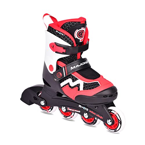 Micro Mobility Majority Red Kinder Rollerskates aus Polypropylen in der Farbe Rot-Weiß-Schwarz, Größe: 27-30, MIS0011 von MICRO