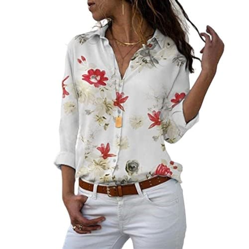 Damenkorsett Mit Langen Ärmeln,Damen Satin Seidenbluse Hemd Weiß Druck V-Ausschnitt Transparent Langarm Mode Hemden Business Hemd Mit Knopf Sexy Party Tops Lässige Arbeit Büro Bluse Für Mädchen Dame Damenkorsett Mit Langen Ärmeln,Damen Satin Seidenbluse Hemd Weiß Druck V-Ausschnitt Transparent Langarm Mode Hemden Business Hemd Mit Knopf Sexy Party Tops Lässige Arbeit Büro Bluse Für Mädchen Dame von MIDJ